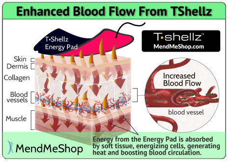 Tshellz stimulates blood flow