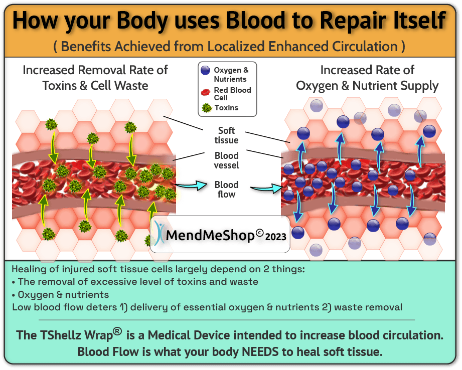 soft tissue repair via blood blow boost