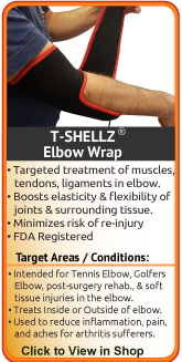 TShellz Wrap Elbow for tennis elbow, epicondylitis, elbow strains and elbow sprain