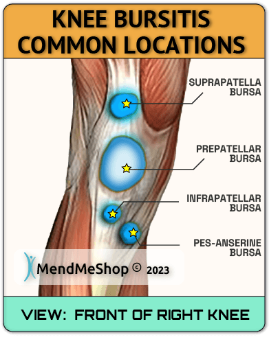 locations of major knee bursas