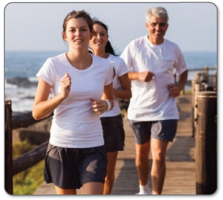 family running together