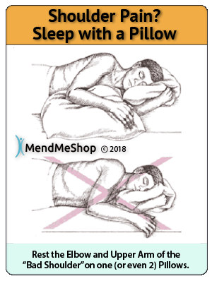 Shoulder bursitis sleep trouble - use a pillow