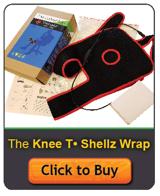 Knee Tshellz Wrap improves muscle tissue and relaxes knots in the muscle fibers.